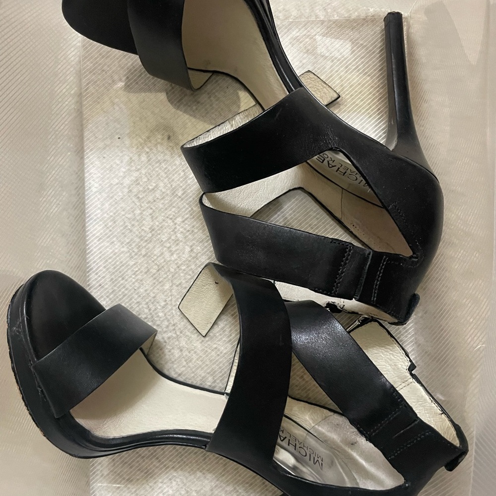 Michael Kors black strapped crisscross sandals